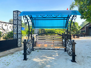 Premium Metal <b>Swing</b> Chair with Wrought Iron Decorative Design for Outdoor Garden Patio Villa Furniture with elegant style use - Product Image 2