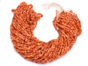 Cuentas sueltas de cornalina natural naranja de 4mm-5mm, pepitas lisas sin tallar, piedras semipreciosas para la fabricación de joyas. - Product Image 3