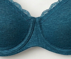 Soutien-gorge à armatures pour femme, vert sarcelle, bonnet complet, sans couture, avec bordure en dentelle, bretelles réglables, fermeture dos en Y, pour usage quotidien - Product Image 6