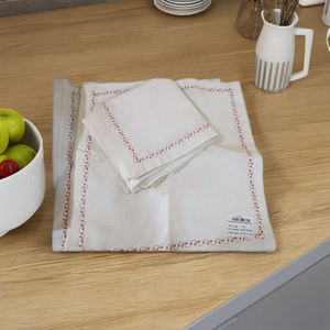 Ensemble de 6 sets de napperons en coton de haute qualité, durables et faits à la main, motif vie marine |   Thème océanique écologique |   Imprimé multicolore réutilisable - Product Image 2