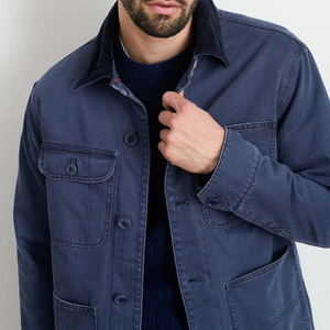 Chaqueta vaquera informal de hombre OEM, abrigo vaquero con botones para otoño, chaqueta vaquera oversize para hombre - Product Image 6