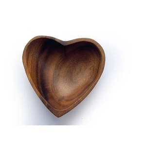 Polished Wooden <b>Heart</b> <b>Shape</b> Solid Wood Handmade Eco-Friendly Food Serving Bowl Best Quality at Wholesale Price - Product Image 2