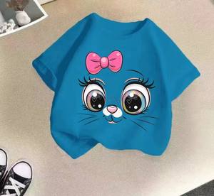 Camiseta de Verano para Niños y Niñas, Manga Corta, Cuello Redondo, 100% Algodón, Informal, Tejida, Prendas Económicas - Product Image 4