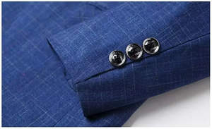 Trajes de hombre personalizables de doble botonadura, antiarrugas, casuales, elegantes, para negocios, transpirables, de tela tejida, para bodas. - Product Image 5