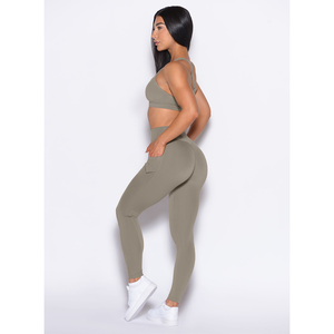 women yoga <b>set</b> high waist leggings sports bra fitness workout gym wear breathable stretch activewear - Product Image 3