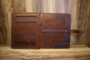 Tooled Leather Portfolio Organizer Portfolio <b>A4</b> Customized Leather Document Portfolio <b>File</b> - Product Image 3