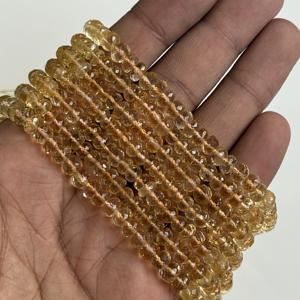 ลูกปัดซิทรินธรรมชาติทรงรอนเดลเหลี่ยมเพชรพลอย ขนาด 5-6 มม. สีเหลือง สำหรับทำเครื่องประดับ สร้อยคอ สร้อยข้อมือ จำนวนมาก - Product Image 6