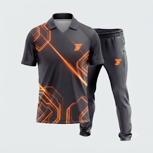 Uniforme de Cricket Personalizado con Nombre de Equipo, Impresión Digital, 100% Poliéster, Unisex, Cintura Elástica, Manga Corta, Cuello Camisero - Product Image 4