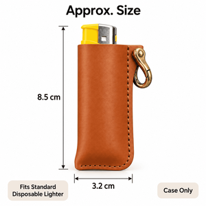 Étui à briquet en cuir PU personnalisé avec porte-clés – Vente en gros - Product Image 6