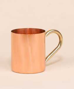 Vaso de Cobre de Calidad Superior con Asa Dorada, Taza Recta Moderna, Vajilla Metálica para Fiestas - Product Image 1