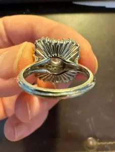 Bague de fiançailles Moissanite Halo en argent sterling 925 plaqué or, coupe princesse, vintage, luxe, pour femme - Product Image 4