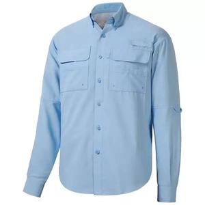 Chemise de pêche et de chasse imperméable et coupe-vent 100% polyester de qualité supérieure, col rabattable, UPF 50, séchage rapide, poches cargo, pour homme - Product Image 2