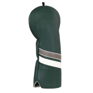 ชุดคลุมหัวไม้กอล์ฟหนังสีดำ Salva Leather Eco-Friendly ขนาด 12 นิ้ว บรรจุภัณฑ์แบบกำหนดเอง ลายนูน ลายทางสีแดง/ขาว - Product Image 2