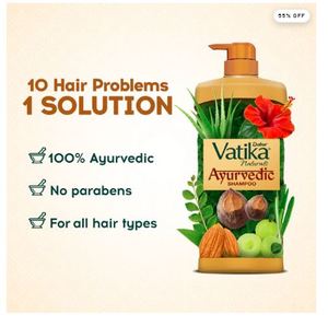 Shampoo ayurvédique Dabur Vatika Naturals 640ml - Product Image 3
