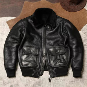 Chaqueta Bomber de Cuero PU Genuino de Primera Calidad para Hombre, Diseño Clásico y Elegante con Piel Sintética, Chaqueta Negra Cálida de Alta Demanda - Product Image 4