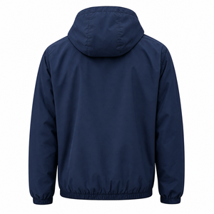 StyleSeaways Herren-Windjacke mit Kapuze, Marineblau, winddicht, mit Reißverschluss und Kordelzug, Wander-Windjacke für den Frühling - Product Image 2