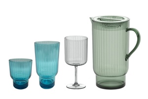 Vaso de Plástico Acrílico Acanalado, Jarra Moderna para Interiores/Exteriores - Product Image 2