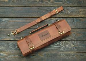 Genuine Leather Knife <b>Roll</b> Professional Culinary Knife Storage <b>Bag</b> Chef <b>Tool</b> Travel Organizer LKR-0322 - Product Image 6