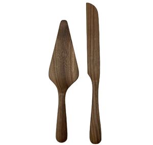 Ensemble de couteaux à gâteau de mariage classiques faits à la main en bois d'acacia de qualité supérieure, écologiques, lavables au lave-vaisselle, ustensiles de service pour desserts - Product Image 3