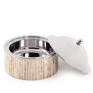 Caja de Almacenamiento Hecha a Mano con Incrustaciones de Madreperla Blanca y Tapa Plateada, Recipiente Decorativo para Dulces, Frutos Secos y Regalos - Product Image 6