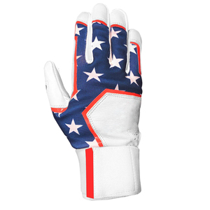 American Flag Design Batting <b>Gloves</b> White Blue <b>Red</b> Leather Durable Training <b>Gloves</b> Ambidextrous Unisex Adult - Product Image 4