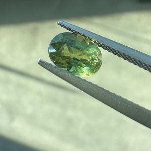 Zafiro de Ceilán verde amarillento natural, piedra preciosa ovalada facetada, zafiro suelto para la fabricación de joyas al por mayor. - Product Image 6