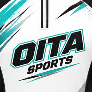 Veste de sport à col zippé turquoise, blanc et noir, à manches longues, pour l'entraînement athlétique et la course, performance optimale, vêtement de sport personnalisé, fermeture frontale. - Product Image 5