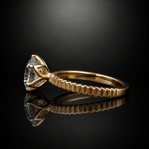 Bague de fiançailles solitaire en diamant de laboratoire taille ronde 2 carats, or jaune 14K 18K, pour femme - Product Image 6