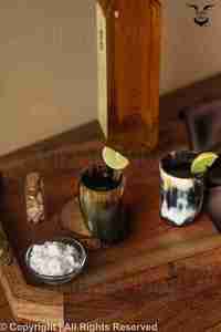 Ours Vintage exquis buvant la tasse de Koi fabriqués à la main corne naturelle verre court Antique sculpté Style Animal cadeaux d'affaires - Product Image 4