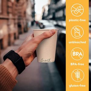 Bicchieri da Caffè Usa e Getta 100% Compostabili [12oz Confezione da 80] Bicchieri Ecologici in Carta di Bambù Biodegradabili Premium per Feste - Product Image 4