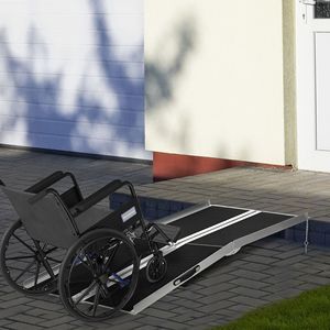 Rampa di Mobilità in Alluminio Nero da 6 Piedi, Antiscivolo, Facilmente Pieghevole per Accesso Rapido a Porte e Gradini - Product Image 1