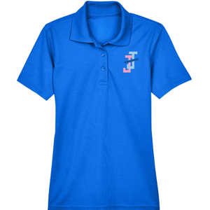 Camisa Polo Azul Rey para Mujer con Botones, Diseño Bordado, Manga Corta, Cuello, Mezcla de Algodón, Ropa Casual de Golf y Negocios - Product Image 3
