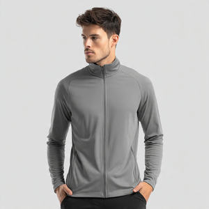 Chaqueta Deportiva de Yoga para Hombre, Spandex/Poliéster, Cuello Alto, Resistente al Viento, Compresión, Estilo Urbano, Entrenamiento, Fitness - Product Image 3