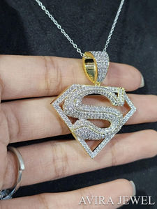 Elegante Colgante Hip Hop de Plata de Ley 925 con Baño de Oro Rosa y Moissanita, Sin Níquel ni Plomo, Diseño Moderno y a la Moda - Product Image 2