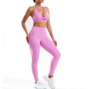 2026 New Design Professional Women <b>Yoga</b> <b>Set</b> Solid Front Logo High Quality Breathable 2 Piece <b>Set</b> Wholesale New Arrival - Product Image 1