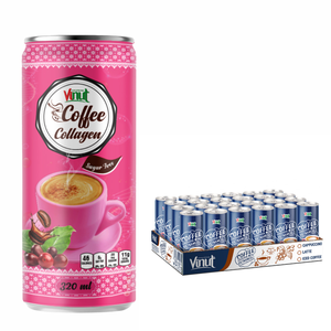 เครื่องดื่มกาแฟคอลลาเจน 320 มล. ปราศจาก GMO, นม และกลูเตน ผลิตจากเมล็ดกาแฟอาราบิก้าและโรบัสต้า รับผลิตแบบ OEM ODM แบรนด์ส่วนตัว - Product Image 1