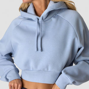 Sudadera con Capucha para Mujer, Diseño Moderno, Ligera, con Logotipo Personalizado, Corte Cuadrado, Estilo Urbano, Lavado Desgastado, Alta Calidad, Venta al Por Mayor - Product Image 5