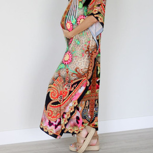 Vestido Túnica Kaftan, Silueta Relajada, Prenda Larga, Proveedor Mayorista de Ropa, Fabricante de Ropa de Diseño Personalizado - Product Image 4