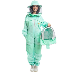 Beekeeping Ventilated 3-Layer Suit with Double Veil Fencing Level D Protection <b>Fire</b> Proof Air Mesh and Round - Product Image 3