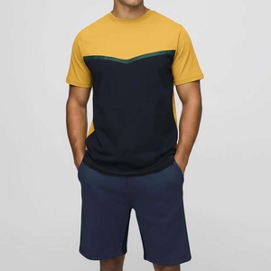 Streetwear Short Sleeve <b>2</b> <b>Pieces</b> T-shirt <b>Sets</b> Summer 100% Cotton Heavyweight Casual Plain <b>Man</b> Oversized T-shirt and Short <b>Set</b> - Product Image 6