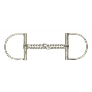 บิตม้าแบบ D-Ring ขัดเงา พร้อมปากม้าแบบลวดบิดคู่ สำหรับสัตวแพทย์ ขี่ม้า และฝึกม้า - Product Image 3