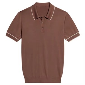 Short Sleeve Polo <b>Collar</b> <b>T</b>-<b>Shirt</b> Knitted Sweater Men Cotton Knitted Pullover Spring and Summer Custom Men Knitwear - Product Image 1