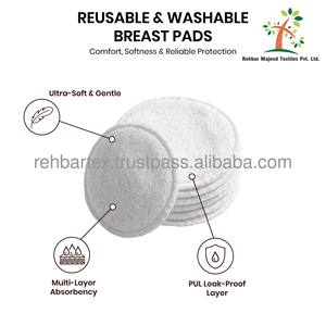 Almohadillas de Lactancia Reutilizables de Bambú, 3 Capas, Suaves, Absorbentes, Amigables con la Piel, Anti-Fugas, Lavables, OEM/ODM - Product Image 4