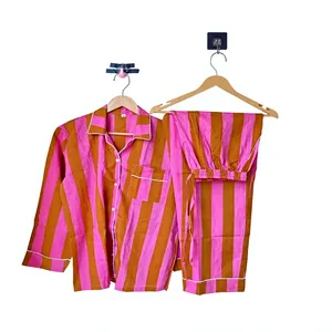 Conjunto de Pijama de Algodón 100% con Estampado Floral para Mujer, Manga Larga, Cuello Camisero, Suave, Ropa de Dormir Larga, Ropa Casual - Product Image 5