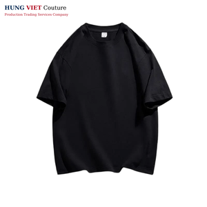 เสื้อยืดและกางเกงขาสั้นผ้าฝ้ายถักลายสีทึบวินเทจสำหรับทุกเพศชุดสีเข้มคอซี่โครงและขอบโค้ง - Product Image 3