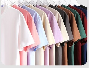 Bangladesh China Factory Price Custom Logo Embroidery OEM 200G Heavyweight Pure Cotton <b>Drop</b> Shoulder T Shirts - Product Image 2