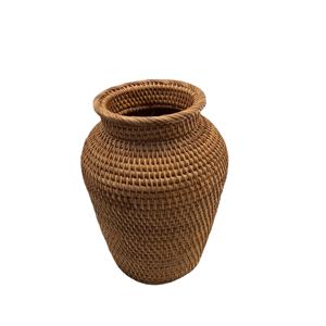 Meilleures ventes de vases à fleurs en rotin naturel Design classique simple Artisanat du Vietnam Boîtes de rangement et bacs tissés à la main Article populaire - Product Image 1