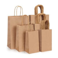 Sacs en papier kraft marron classiques, robustes, écologiques, recyclables, avec ruban, pour emballage de détail, vente en gros, export
