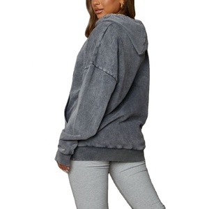 Wholesale High Quality 100% Cotton Acid Wash Streetwear Hoodie for Women Direct Factory Supplier Vintage Hoodies - Product Image 3
