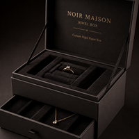 Boîte cadeau pour bijoux en carton rigide haut de gamme personnalisée avec couvercle à charnière, tiroir, gaufrage, texture fine, dorure à chaud, fermeture magnétique, OEM